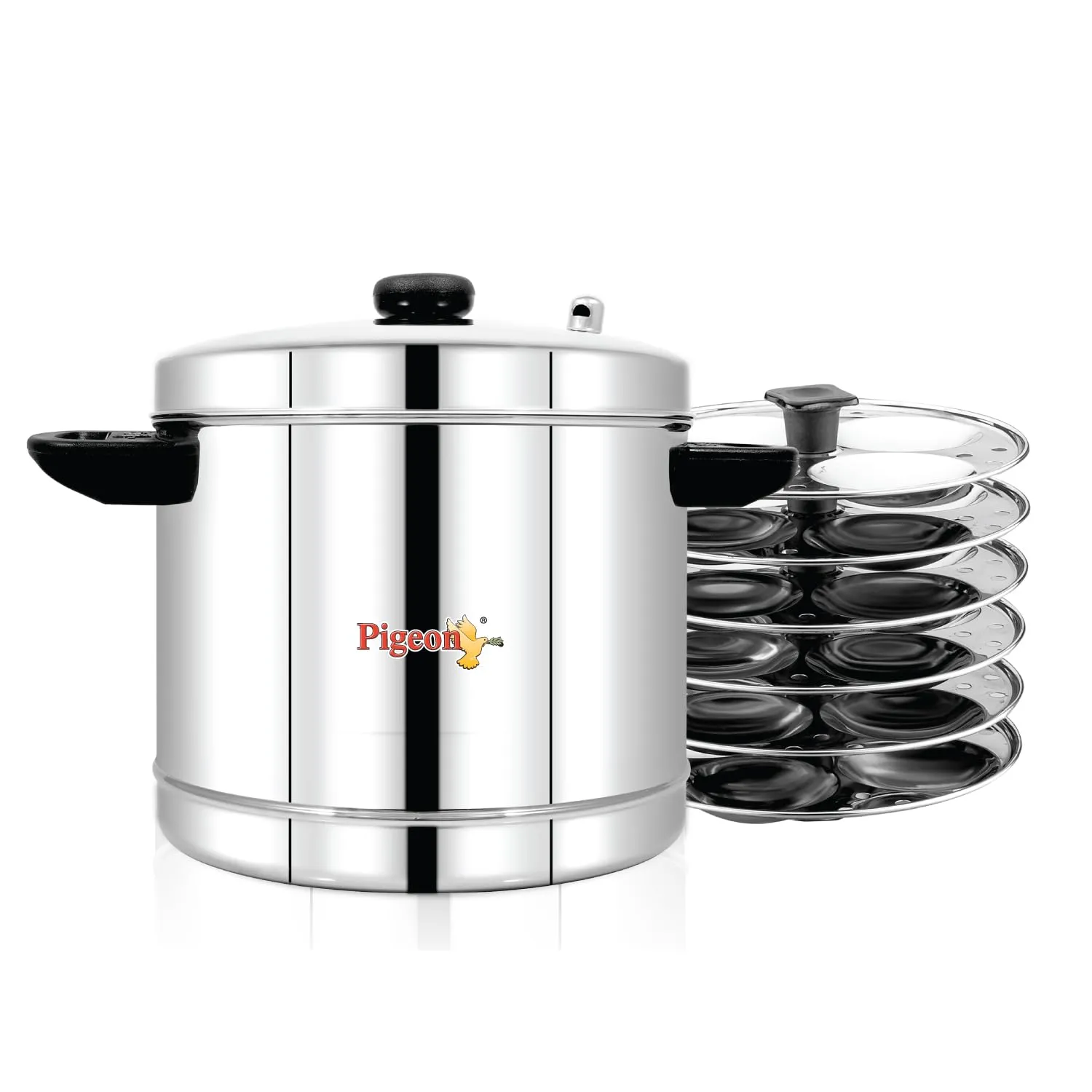 Pigeon Classic Stainless Steel Idli Cooker with Whistle Indicator